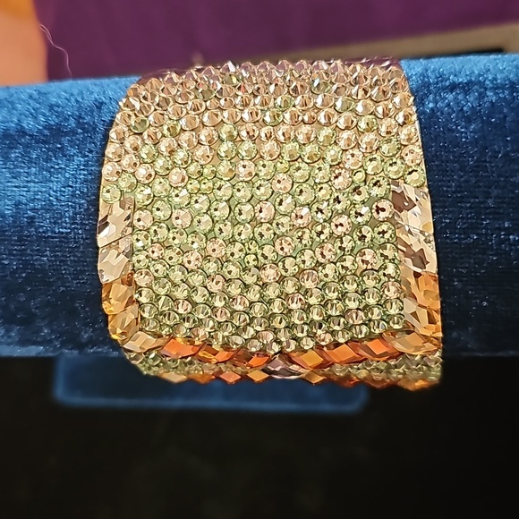 Large Embellished Rhinestone Cuff - Picture 3 of 4
